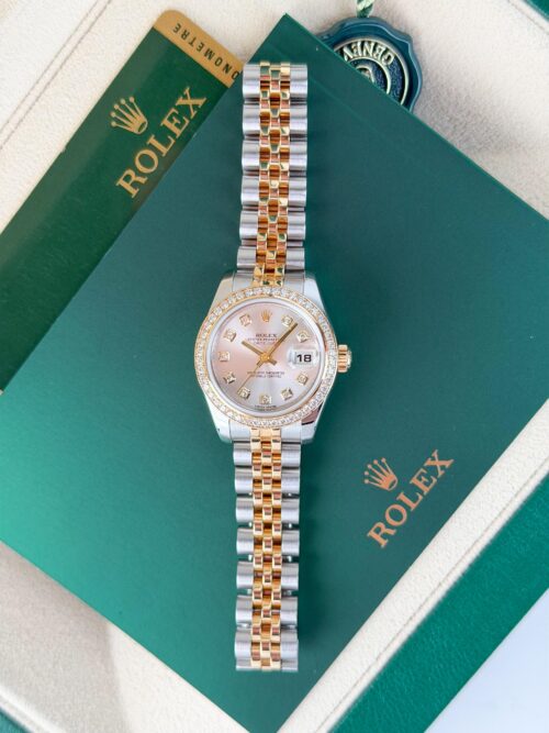 Rolex Datejust 26mm 2014 Silver Diamond Bezel Jubilee 179383