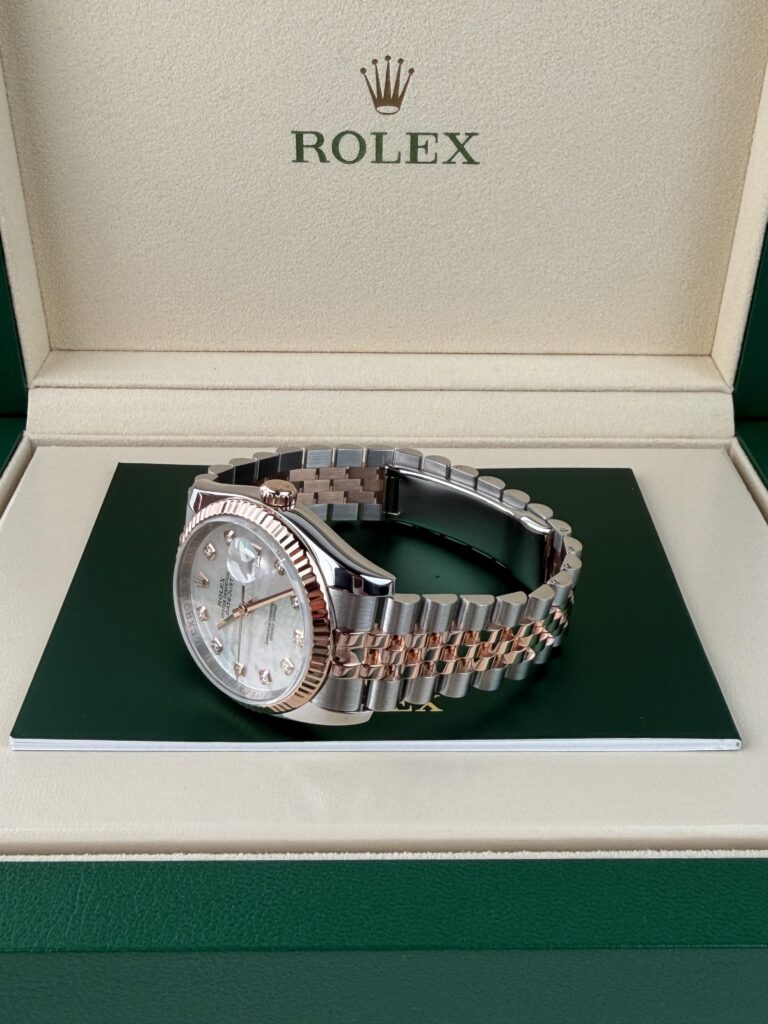 Rolex Datejust 36mm MOP Pearl Diamond Fluted Jubilee Watch&Box 116231