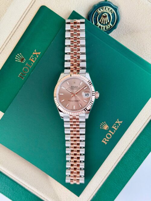 Rolex Datejust 31mm UNWORN 2026 Rose Pink Sundust Index Fluted Jubilee 278271