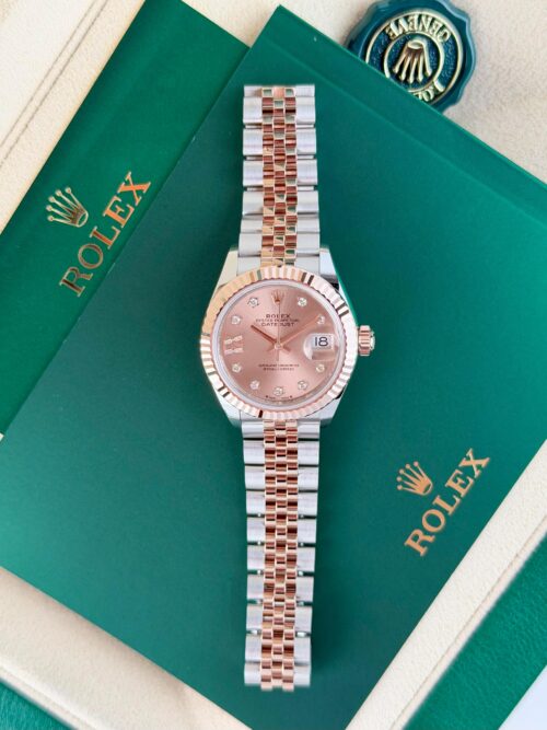 Rolex Datejust 28mm UNWORN 2026 Rose Pink Star Diamond IX Fluted Jubilee 279171