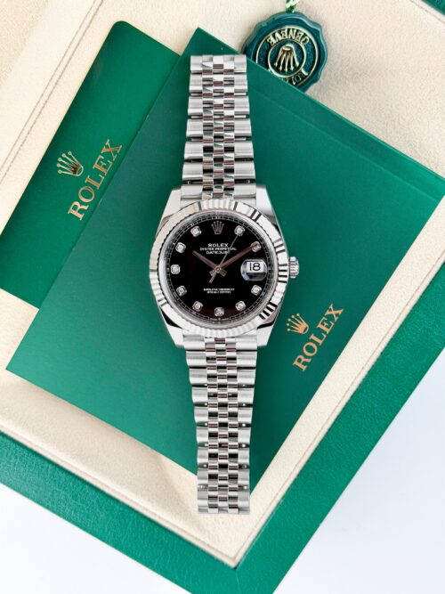 Rolex Datejust 41mm UNWORN 2026 Black Diamond Fluted Jubilee 126334