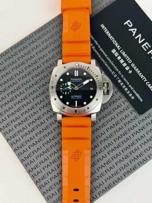 Panerai Submersible 42mm 2022 Black Orange Strap PAM00973
