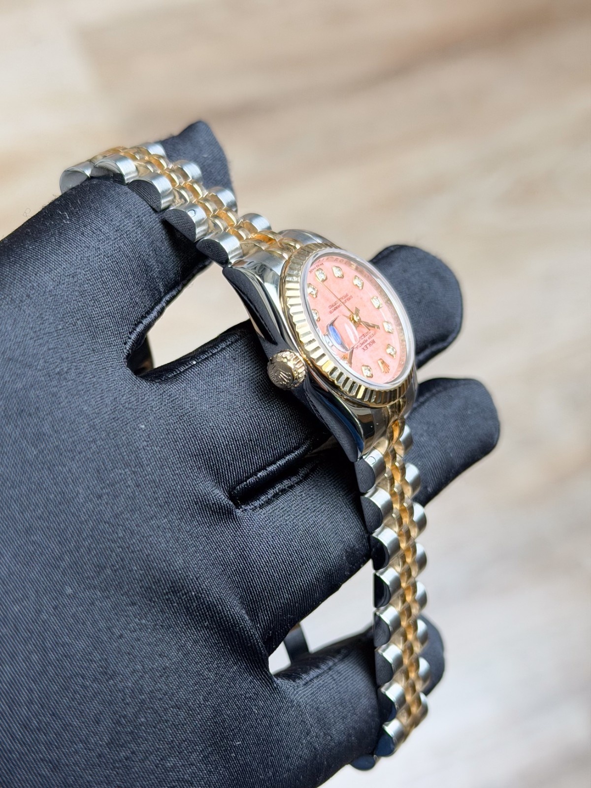 Rolex Datejust 26mm 2010 Pink Opal Diamond Fluted Jubilee 179173