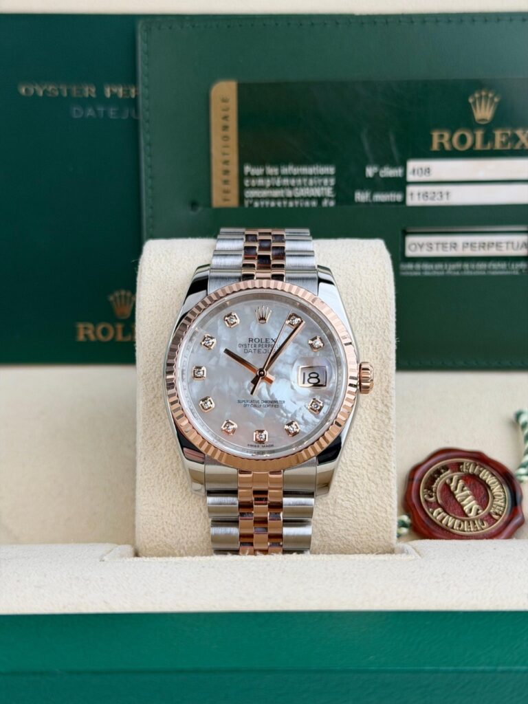 Rolex Datejust 36mm 2014 MOP Pearl Diamond Fluted Jubilee 116231
