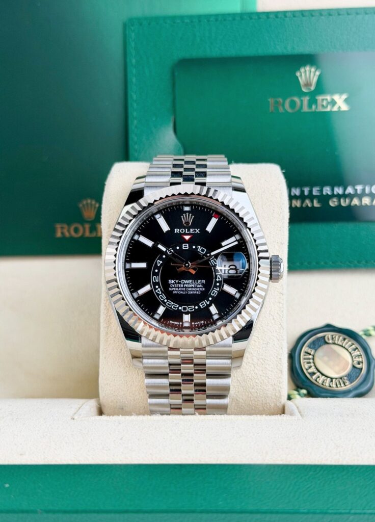 Rolex Sky-Dweller 42mm UNWORN 2026 Black Index Fluted Jubilee 336934