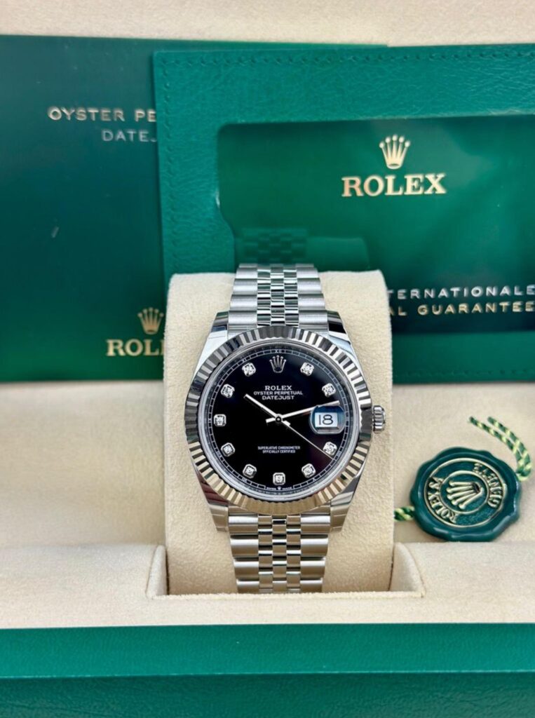 Rolex Datejust 41mm UNWORN 2026 Black Diamond Fluted Jubilee 126334