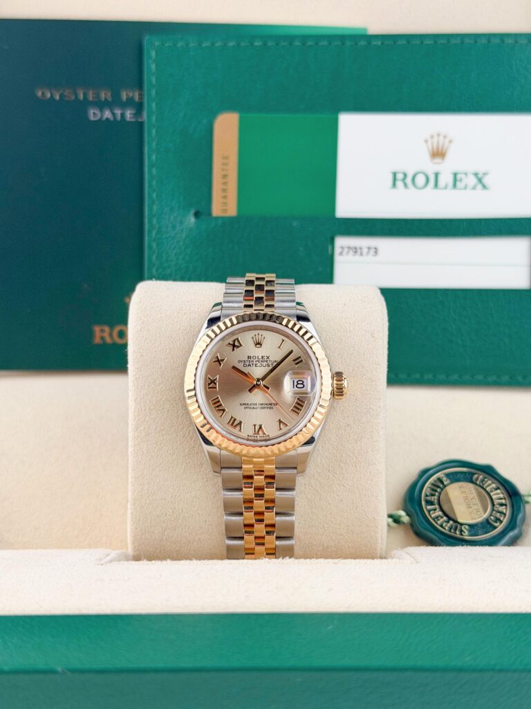 Rolex Datejust 28mm 2017 Champagne Roman Fluted Jubilee 279173
